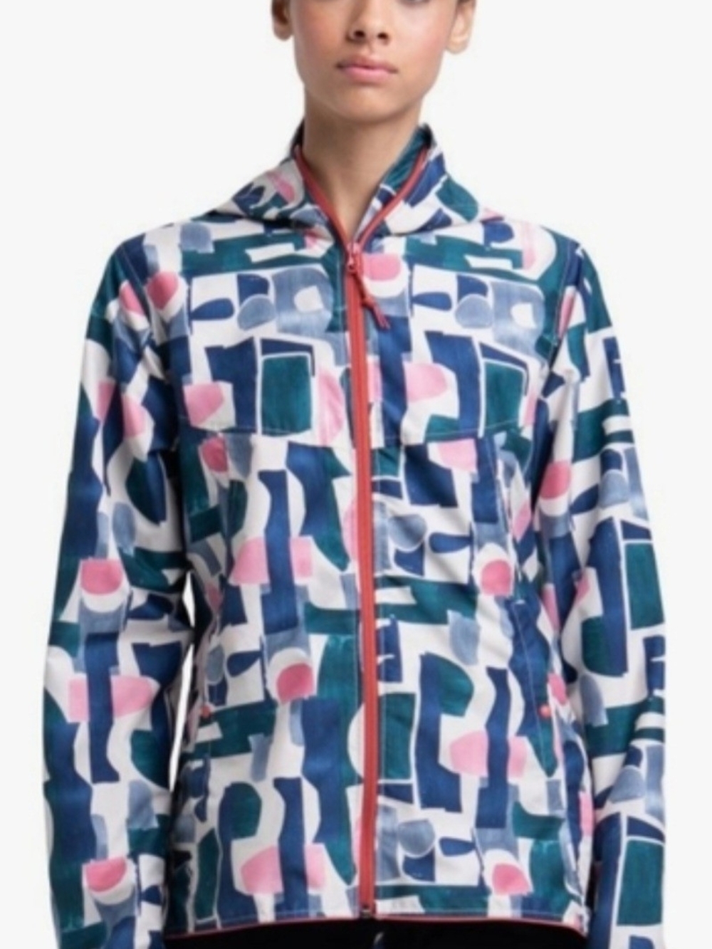 Printed Zip-Front Windbreaker